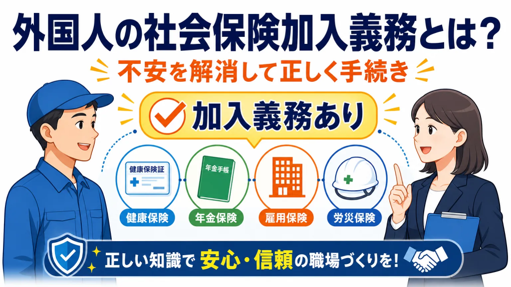 外国人の社会保険加入義務とは？不安を解消して正しく手続き