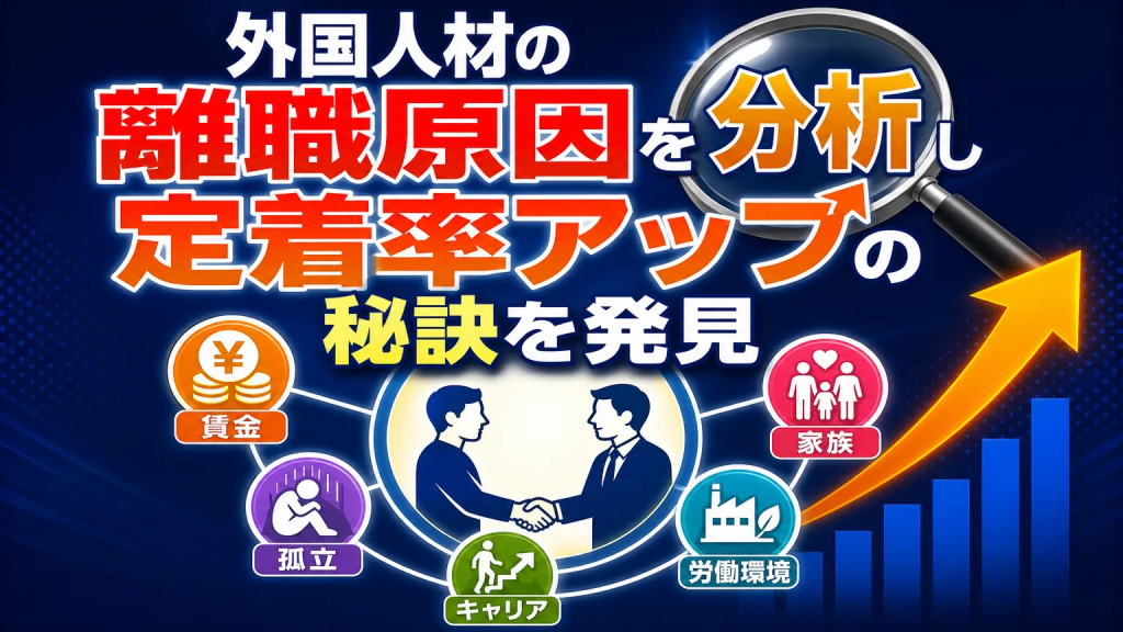 外国人材の離職原因を分析し定着率アップの秘訣を発見