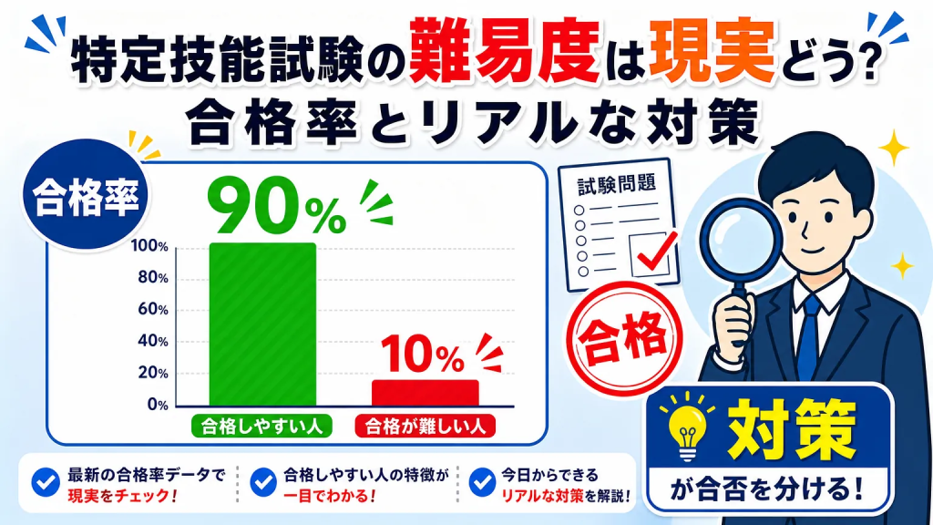 特定技能試験の難易度は現実どう?合格率とリアルな対策