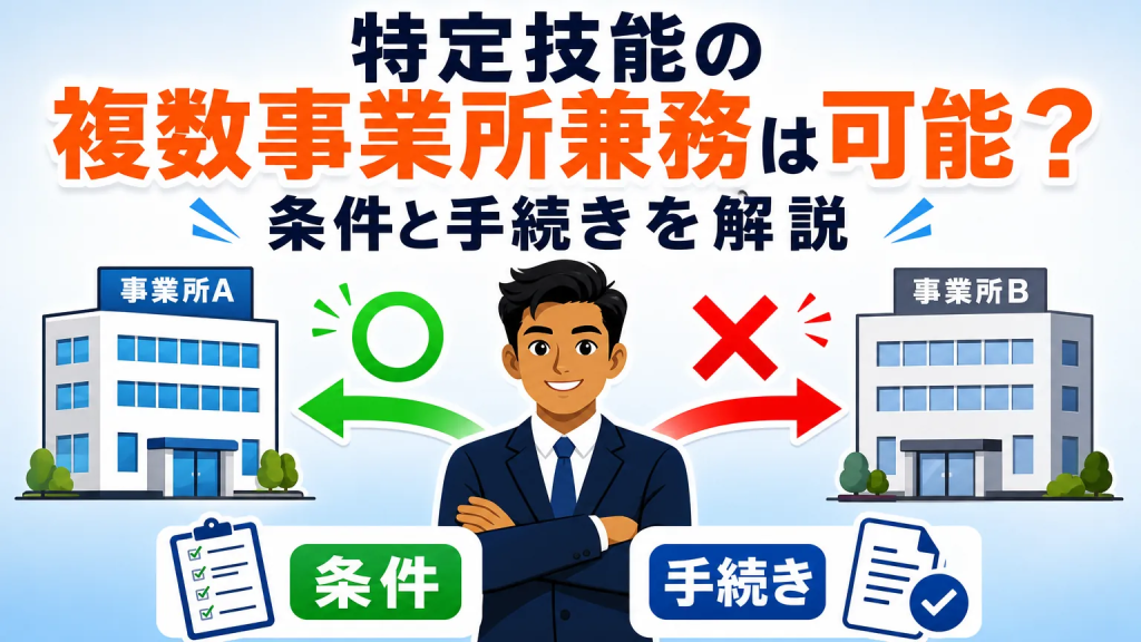 特定技能の複数事業所兼務は可能？条件と手続きを解説