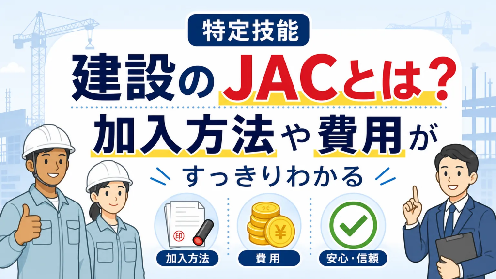 特定技能 建設のJACとは？加入方法や費用がすっきりわかる