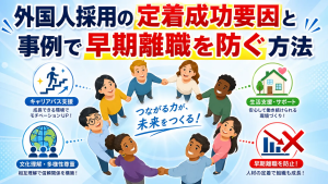 外国人採用の定着成功要因と事例で早期離職を防ぐ方法