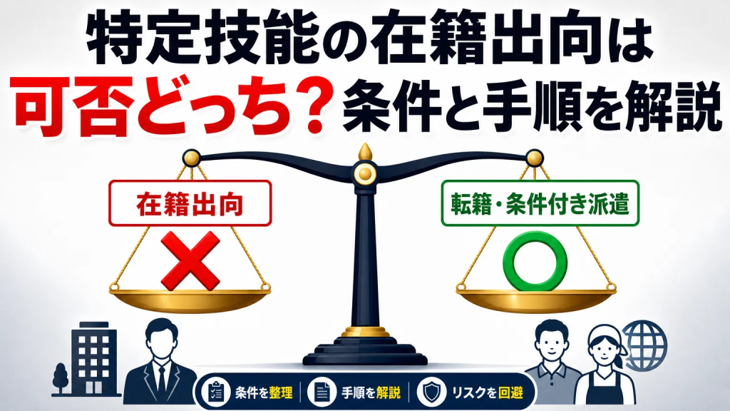 特定技能の在籍出向は可否どっち？条件と手順を解説