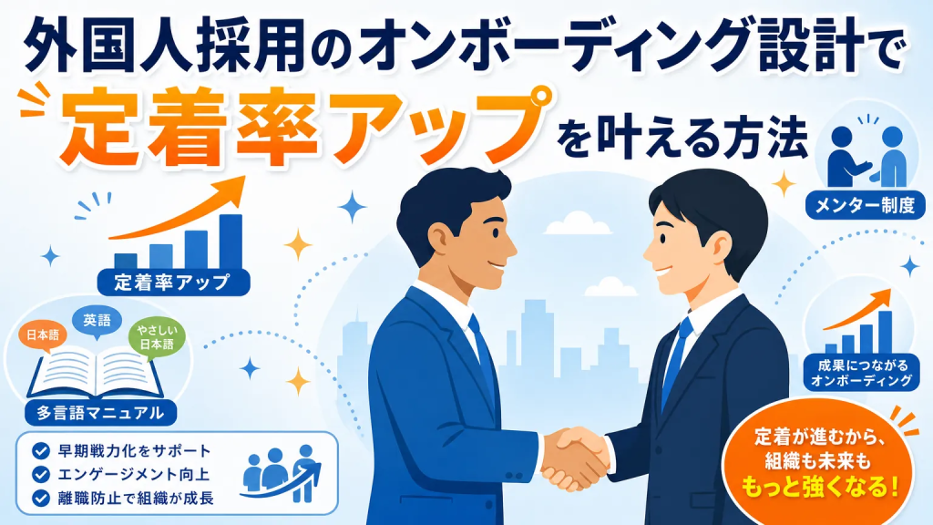 外国人採用のオンボーディング設計で定着率アップを叶える方法