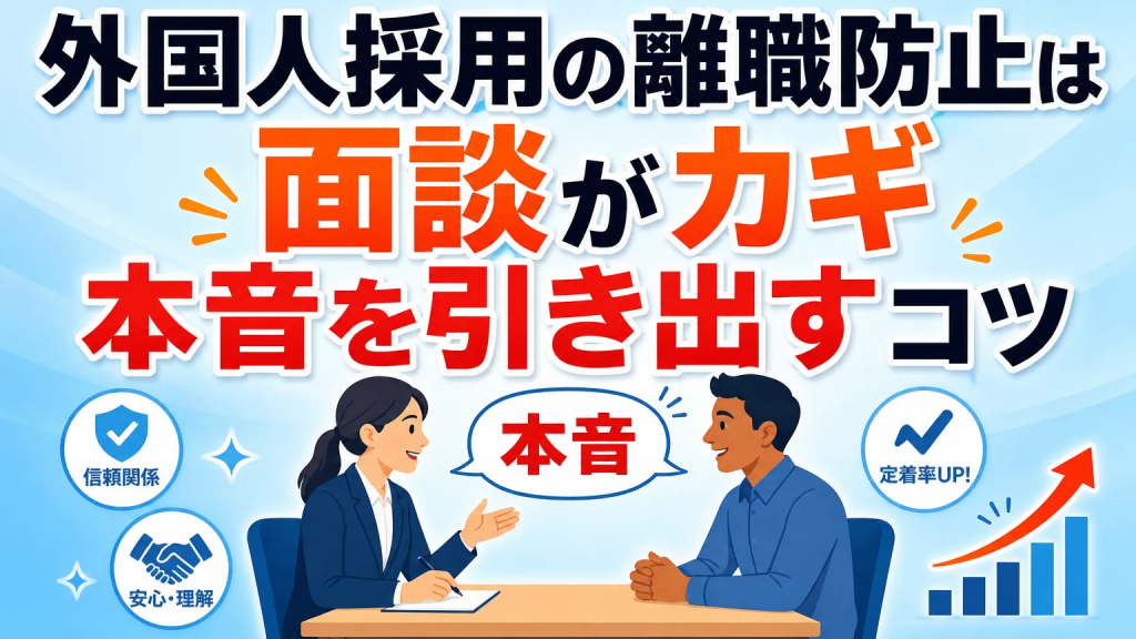 外国人採用の離職防止は面談がカギ本音を引き出すコツ
