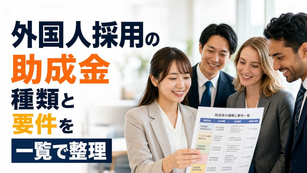 外国人採用の助成金種類と要件を一覧で整理