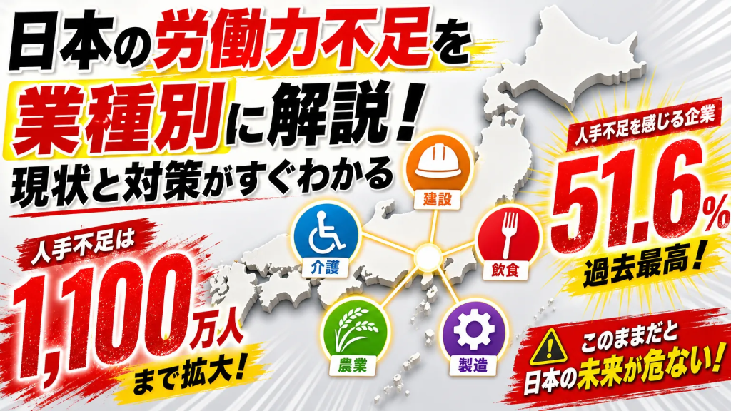 日本の労働力不足を業種別に解説！現状と対策がすぐわかる