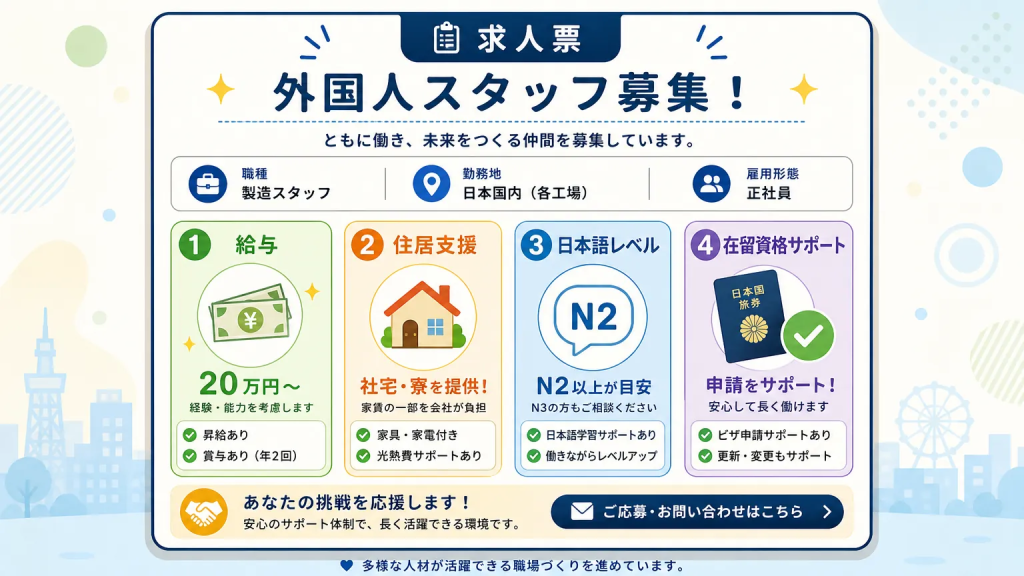外国人求職者に伝わる求人票に必ず書くべき項目