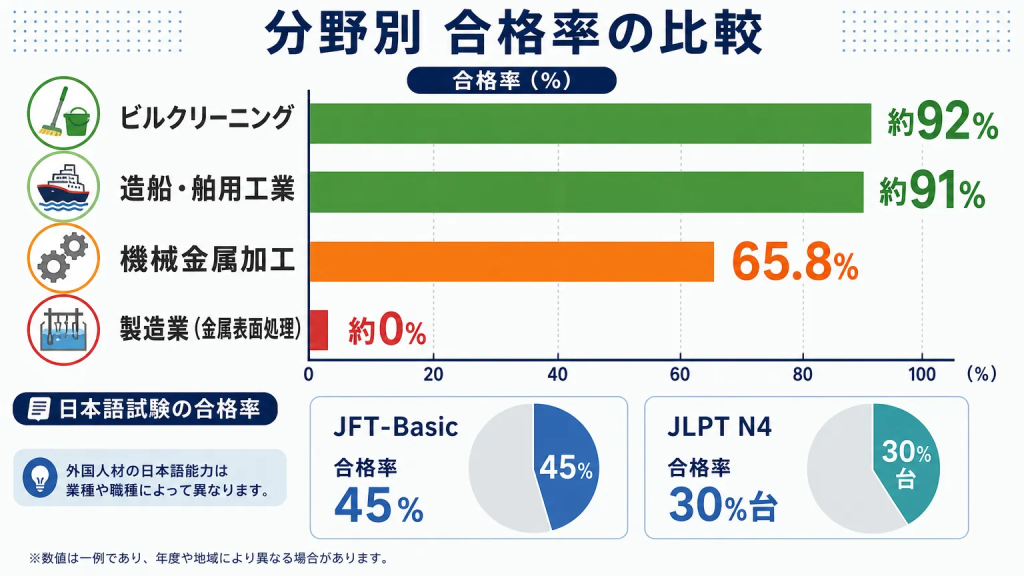 各分野の合格率データ｜実際の数字で見る試験の難しさ
