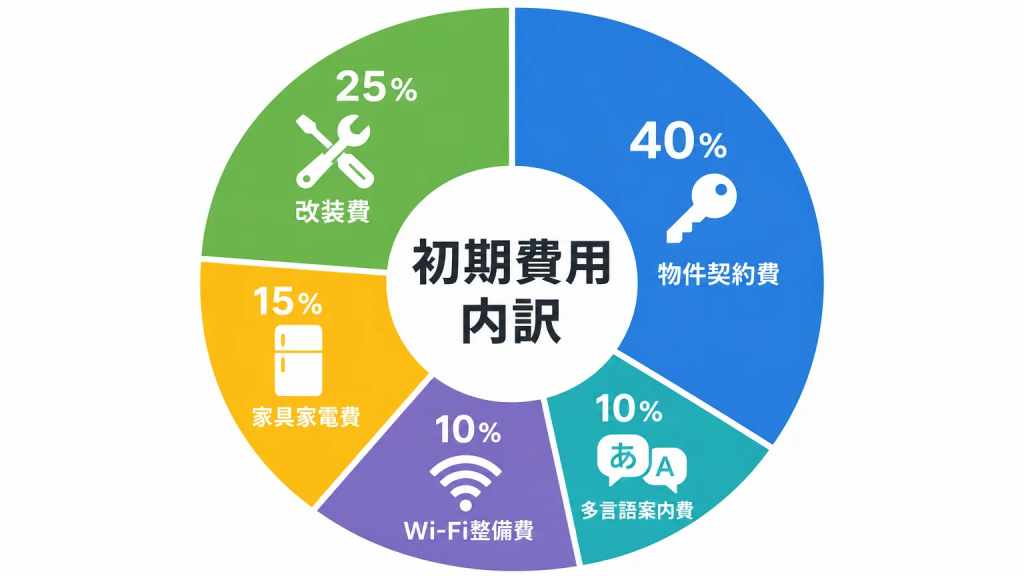 社宅整備にかかる初期費用の内訳