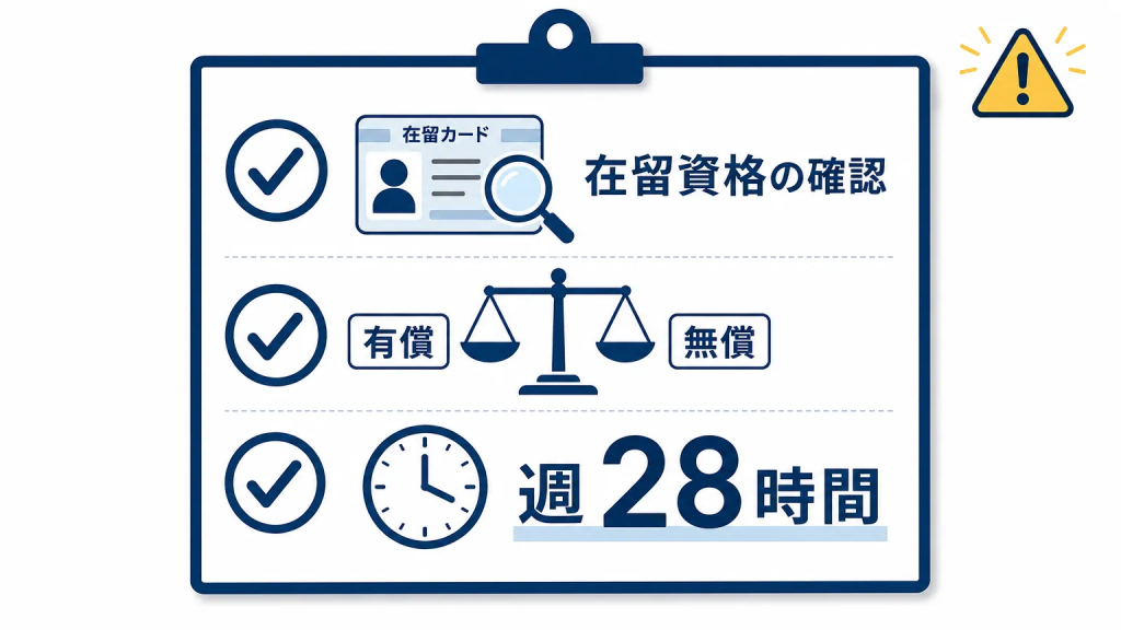 外国人留学生をインターンとして受け入れる前に確認すること
