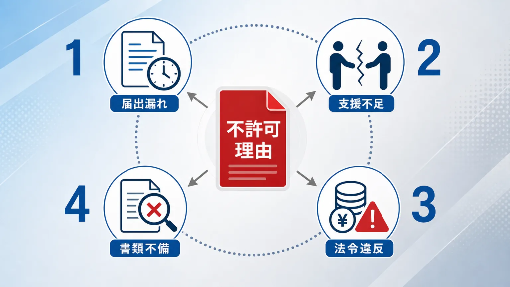 特定技能の更新が不許可になる主な理由【一覧】
