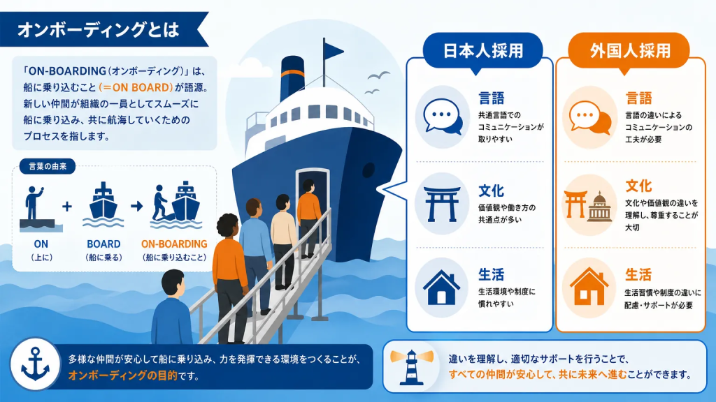 外国人社員のオンボーディングとは？日本人採用との違いを理解しよう
