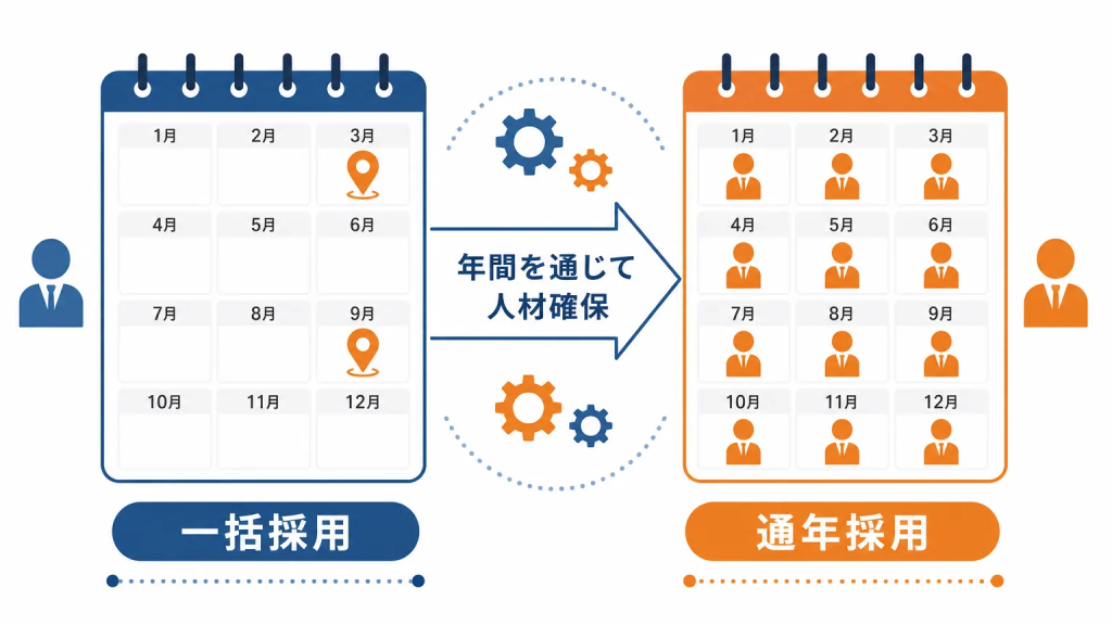 外国人の通年採用とは?一括採用との違いをわかりやすく解説