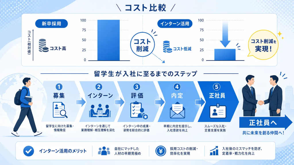 外国人インターンを活用した採用とは？コストを抑えて正社員採用につなげる方法
