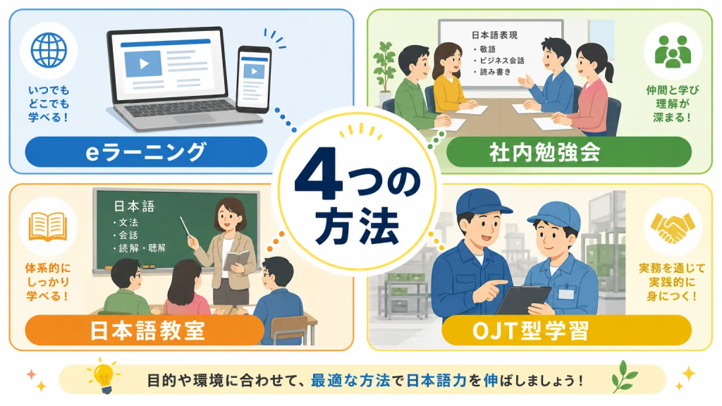 外国人従業員への日本語教育方法は4種類｜自社に合った選び方もわかる
