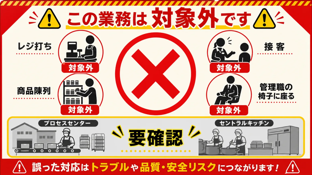 認められない業務範囲(NGな作業)