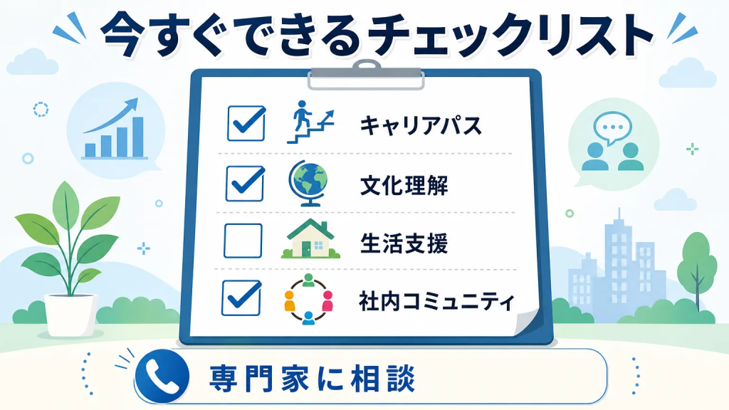 自社で今すぐ取り組める定着施策チェックリスト