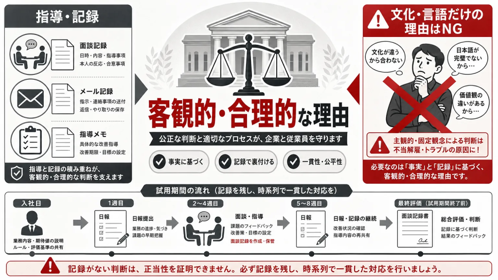 試用期間後の本採用判断基準と本採用拒否の注意点