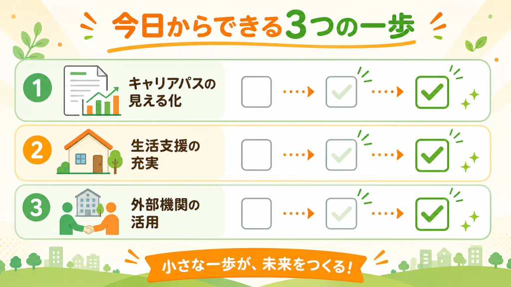 企業が今日から始められる長期定着のための経営判断
