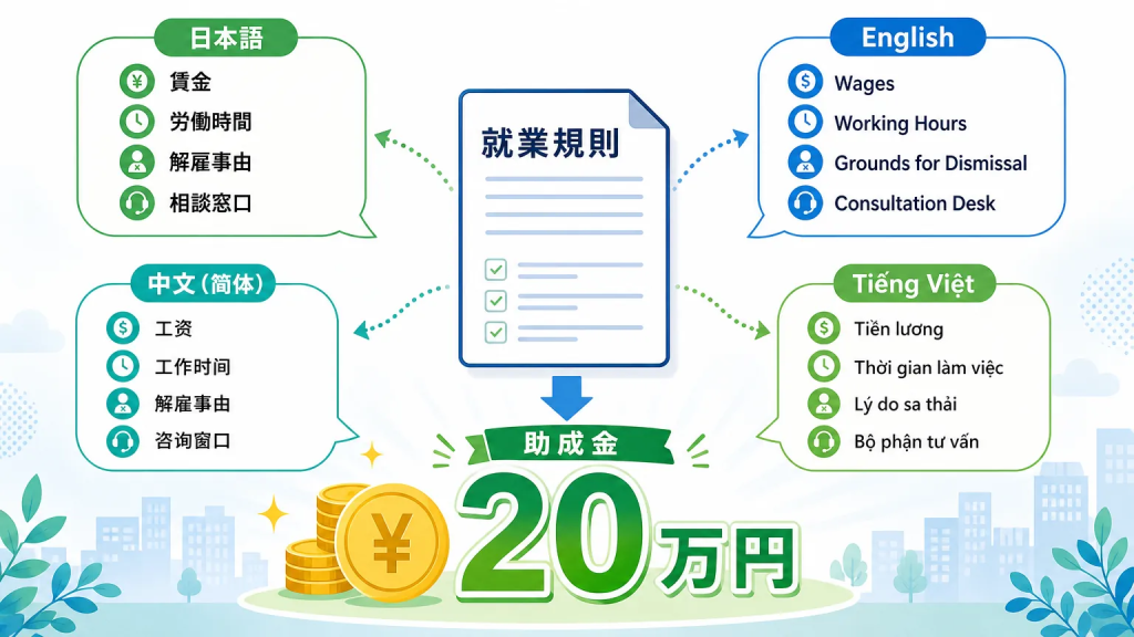 外国人従業員に対応した就業規則の整備ポイント①：多言語化
