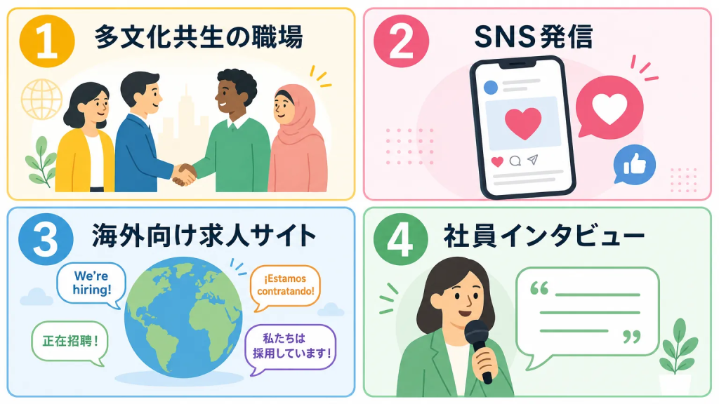 外国人採用ブランディングの4つの具体的な手法
