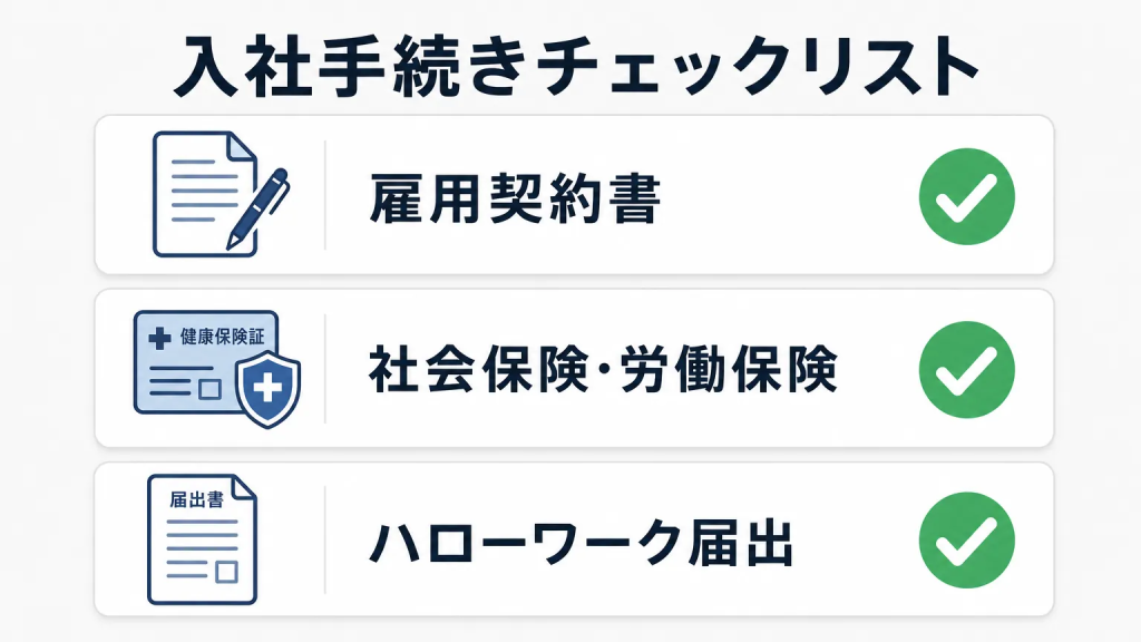 ステップ2:雇入れ時にやること|入社手続きのチェックリスト