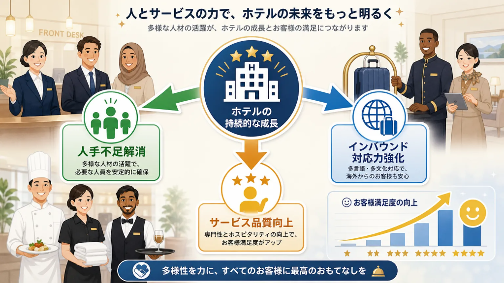 外国人材を活用して得られる3つのメリット
