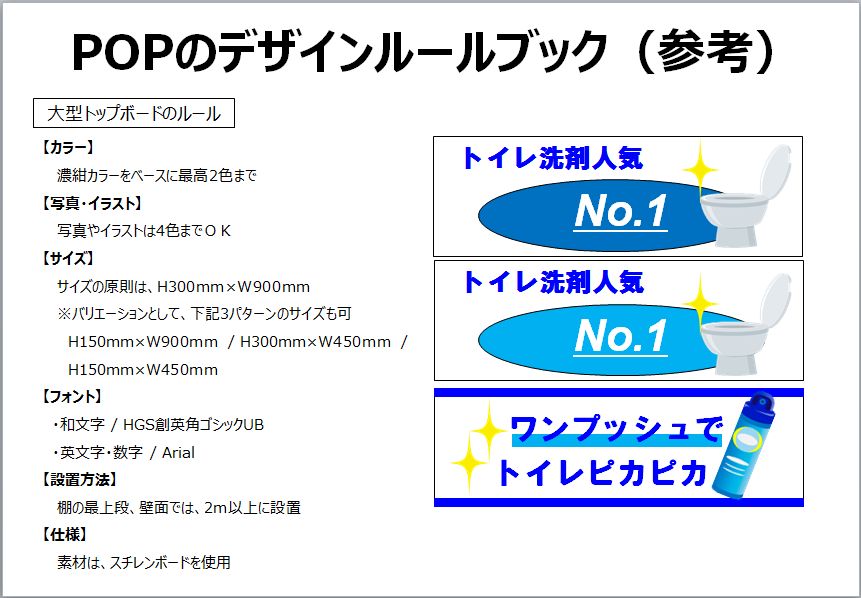 POPのデザインルールブック例